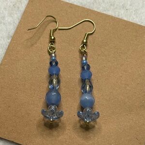 Elegant Blue Beaded Earrings